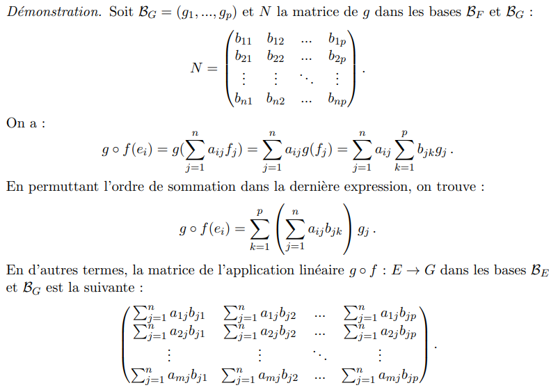 Produit Math Produit de matrices d'applications linéaires - Math'φsics