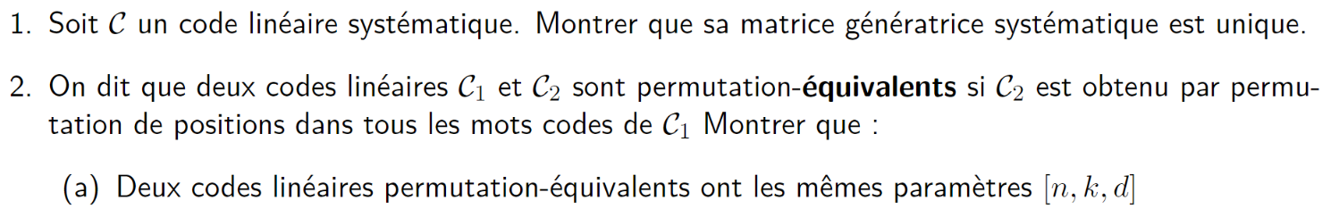 Code Lineaire Code linéaire - Math'φsics